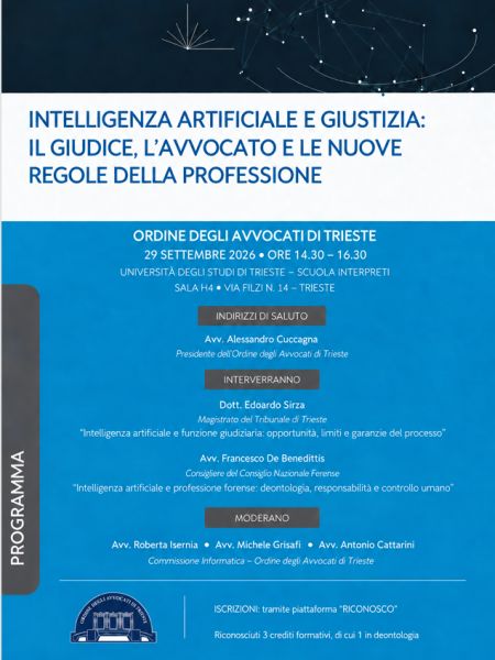 INTELLIGENZA ARTIFICIALE E GIUSTIZIA: IL GIUDICE, L'AVVOCATO E LE NUOVE REGOLE DELLA PROFESSIONE